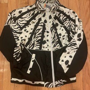 NWT WOMEN EVR FULLY LINED WINDBREAKER JACKET ANIMAL PRINT SIZE M